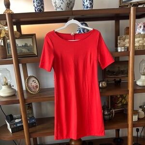 Old Navy Red Sheath Dress with Bateau Neckline
